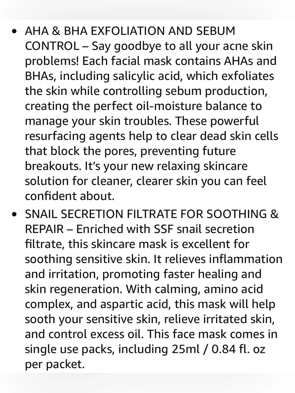 Leaders Mediu Amino AC-FREE Acne Control Facial Sheet Masks - 10 sheets